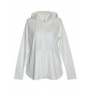 Athleta Jacket Women's Size XLT White Front Zip Hood Pockets Stretch Lightweight